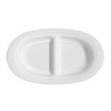 Plato División Porcelana Blanca Duo 24.5x14 cm Costa Verde