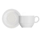 Taza Café con Platillo Porcelana Blanca Duo 90 ml Costa Verde (Set 6 Piezas)