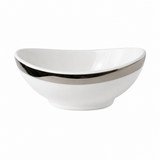 Bowl Porcelana Blanca con Borde Plata 10 cm Saturno Platinium Costa Verde
