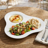 Plato Dip Porcelana Blanca Saturno 24 cm Costa Verde