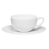 Taza con Platillo Porcelana Blanca Costa Verde Saturno 340 ml Set 6 Piezas
