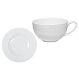 Taza con Platillo Porcelana Blanca Costa Verde Saturno 340 ml Set 6 Piezas