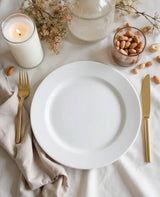 Plato Llano Porcelana Blanca Oceano 34 cm Costa Verde