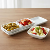 Bandeja de Cóctel con 3 Pocillos Porcelana para Salsas 34 x 12,5 cm Stratus