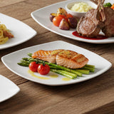 Plato Cuadrado Loza Blanca 20 cm Strada Stratus (6 Pcs)