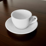 Taza Té con Platillo Porcelana Blanca 180 ml Stratus (Set 6 Piezas)