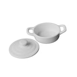 Pailita Cuadrada con Tapa Porcelana Blanca 7 cm Stratus
