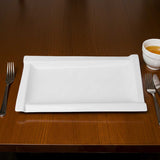 Bandeja Rectangular Loza Blanca 36x18 cm Stratus