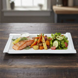 Bandeja Rectangular Loza Blanca 36x18 cm Stratus