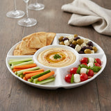 Plato Coctel Porcelana Blanca 5 Cavidades 30 cm Stratus