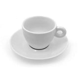 Taza de Café con Platillo Porcelana Blanca Soffie Set 6 Piezas Stratus