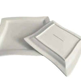 Plato Cuadrado Wave Porcelana Blanca 30 cm Gourmet Stratus