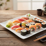 Bandeja para Sushi Porcelana Blanca Cuadrada 27 cm Stratus