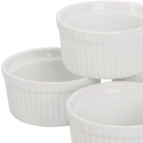 Ramekin Acanalado Porcelana Blanca 6.5 cm Stratus (Set 12 Piezas)
