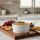 Ramekin Acanalado Loza Porcelana Blanca 17 cm Stratus