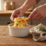 Ramekin Acanalado Loza Porcelana Blanca 17 cm Stratus