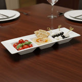 Bandeja con Divisiones Porcelana  Blanca 25x8.5 cm Stratus