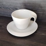 Taza Té con Platillo Loza Blanca 200 ml Future Stratus (Set 6 Piezas)
