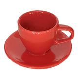 Taza de Café con Platillo Porcelana Roja 80 ml Germer (Set 6 Piezas)
