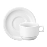 Taza Té con Platillo Porcelana Blanca 200 ml Protel Schmidt (Set 6 Piezas)