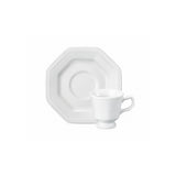 Taza de Café con Platillo Porcelana Prisma Schmidt (Set 6 Piezas)