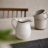 Jarro para leche Dec de Porcelana blanca con ribete plateado Schmidt