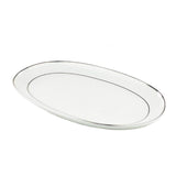 Fuente Porcelana Blanca Borde Plateado y Dorado 28 cm Schmidt