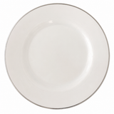 Plato de Arroz Porcelana Blanca con Ribete Plateado 30 cm Apto Horno Schmidt