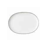 Fuente de porcelana blanca con ribete plateado de 32 cm Schmidt