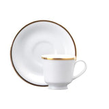 Taza de Café con Platillo Porcelana Blanca Princesa Oro 70 ml Set 6 Piezas Schmidt