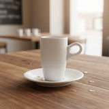 Taza Té Porcelana Blanca con Platillo 200 ml Sofia Alta Schmidt (Set 6 Piezas)