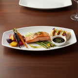 Bandeja Larga Porcelana Blanca 40x18 cm Stratus