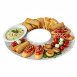 Plato Cóctel con Pocillo Porcelana Blanca 36.5x26 cm Stratus