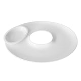 Plato Cóctel con Pocillo Porcelana Blanca 36.5x26 cm Stratus