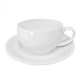 Taza Té con Platillo Porcelana Blanca 9.5 cm Rioja Stratus (Set 6 Piezas)