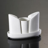 Set Salero Pimentero Palillero con Bandeja Porcelana Stratus