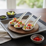 Cuchara Cóctel Porcelana Loza Blanca 12 cm Stratus (Set 50 Piezas)