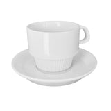 Taza Té con Platillo Loza Blanca Classic Stratus (Set 6 Piezas)