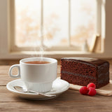 Taza Té con Platillo Loza Blanca Classic Stratus (Set 6 Piezas)