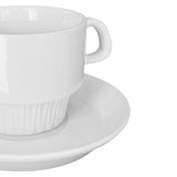 Taza Té con Platillo Loza Blanca Classic Stratus (Set 6 Piezas)