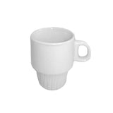 Taza Café con Platillo Porcelana Blanca 5.5 cm Classic Stratus (Set 6 Piezas)