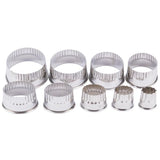 Set Cortadores Ovalados Estriados Acero Inoxidable Ateco (9 Piezas)