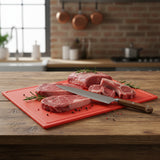 Tabla de Cortar Polipropileno Roja Carnes Rojas 45 x 61 cm Dechef