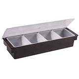 Dispensador de Condimentos ABS Base Negra Tapa Transparente 4 Compartimentos 49 cm Dechef