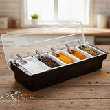 Dispensador de 5 Condimentos Base ABS con Tapa Dechef