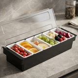 Dispensador de 6 Condimentos Base ABS con Tapa Dechef