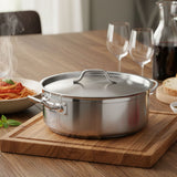 Cacerola Baja Acero Inoxidable 18/10 Fondo Sándwich 40 cm 18 Lt Dechef