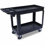 Carro de Transporte Pesado Polipropileno Negro 2 Estantes 101 x 44 x 84 cm Dechef