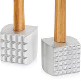 Mazo Ablandador de Carne Aluminio 2 Caras Mango de Madera 33 cm Dechef