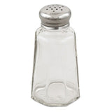 Salero de Vidrio con Tapa Acero Forma Hongo 2 oz 59 ml Set 12 Piezas Dechef